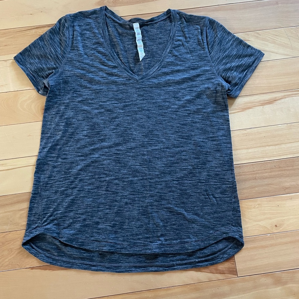 Women's Heather Gray V-Neck Top